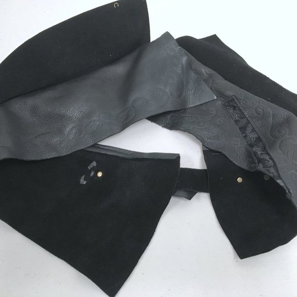 HANDMADE Kid Leather layered CORSET BELT 32x6 M L boho hippie - Picture 10 of 12